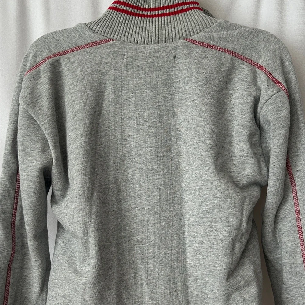 Fitigues NWT Gray Cotton Zip-Up Sweatshirt Jacket w/ Red Stripes **Size M** 🌺🌺 - Picture 4 of 6